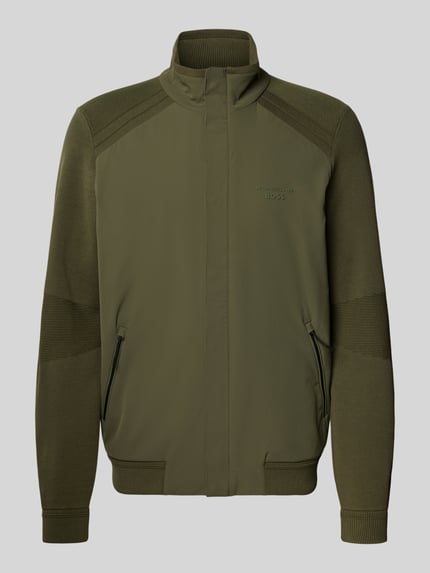 BOSS Green Kurtka blouson z mieszanki modalu z domieszką jedwabiu, krój regular fit, model 'SPIRIT70' Oliwkowy 2