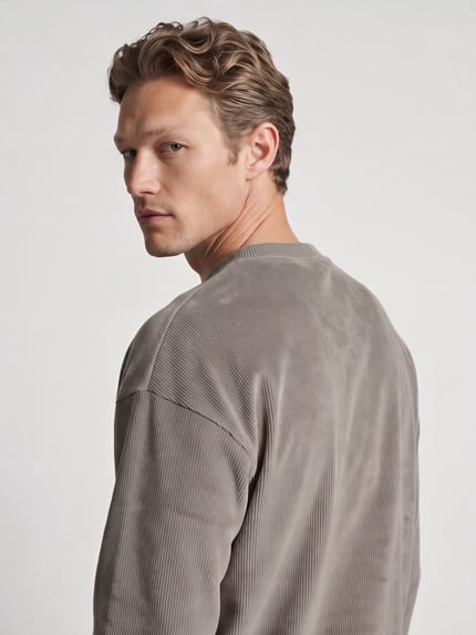 BOSS Green Sweatshirt mit samtiger Oberfläche Sand 3