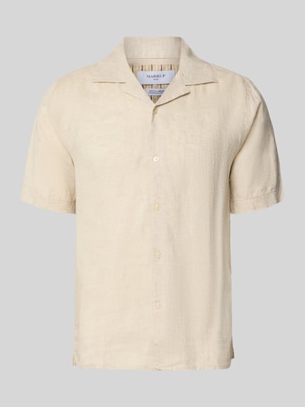 MARKUP Modern Fit Freizeithemd aus Leinen Modell 'CAMICIA' Sand 2