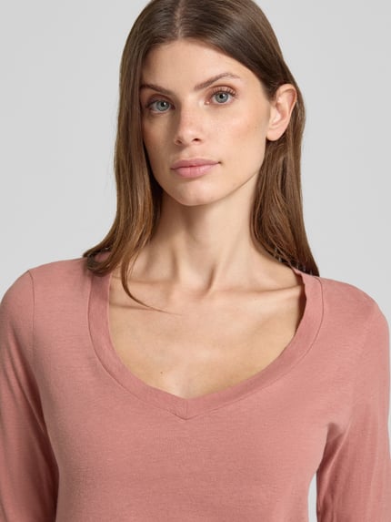 American Vintage Longsleeve mit V-Ausschnitt Modell 'Gamipy' Altrosa 3