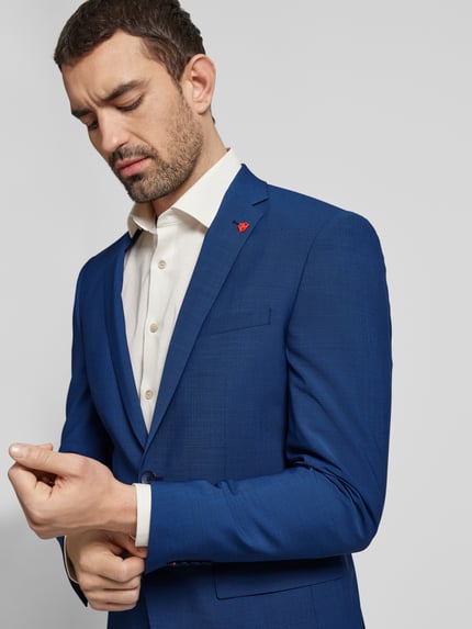 ROY ROBSON Extra slim fit pak met scheerwol Blauw - 3