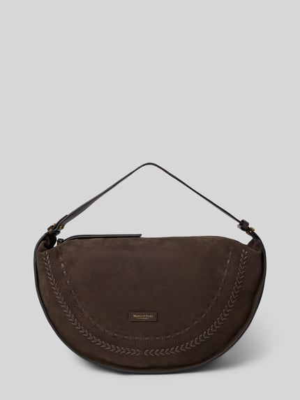 Produktfoto, Henkeltasche aus echt kalfsleer van Marc O'Polo in effen kleuren met labelpatch, ritssluiting, hoofdvak, velours materiaalverwerking.