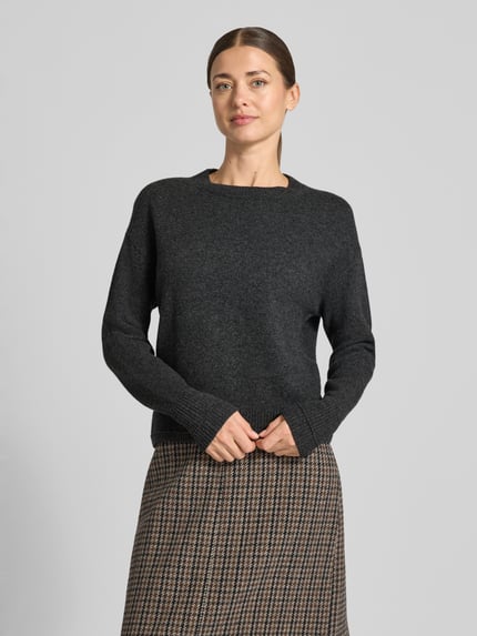 Christian Berg Woman Sweter z dzianiny z obniżonymi ramionami Ciemnoszary melanż 4