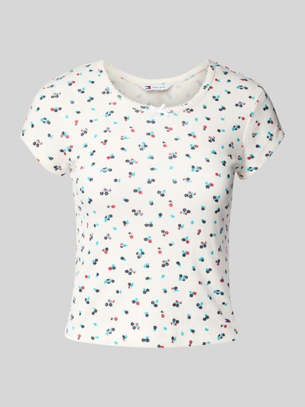 Tommy Jeans T-shirt o kroju slim fit z mieszanki bawełny Écru 2