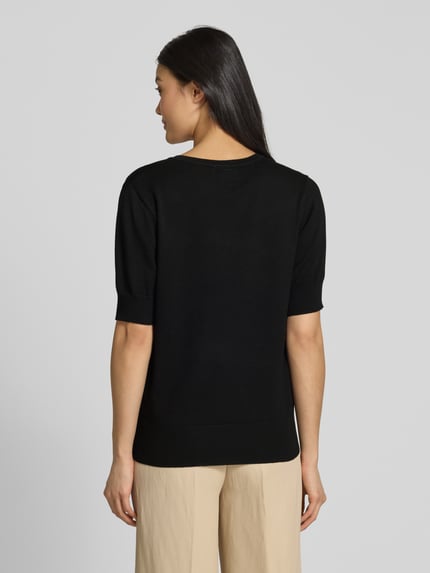 FREE/QUENT Strickshirt mit V-Ausschnitt Modell 'Katie' Black 5