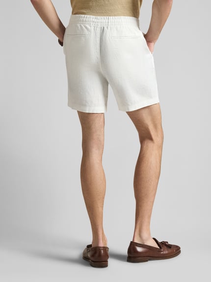 Polo Ralph Lauren Leinenshorts mit Tunnelzugbund und Logo Stitching Offwhite 5