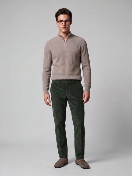 Hiltl Regular Fit Cordhose aus Baumwollmix Dunkelgruen 1