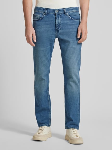 BOSS Orange Jeansy w kroju slim fit w stylu 5-kieszeniowym model 'Delaware' Jeansowy niebieski 4