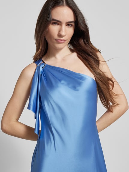 Lauren Ralph Lauren Avondjurk met one shoulder-band, model 'ELZIRA' Lichtblauw - 3