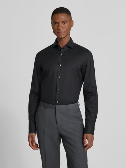 BOSS Slim Fit Business-Hemd mit Stretch-Anteil Modell 'Hank Hai' Black 4