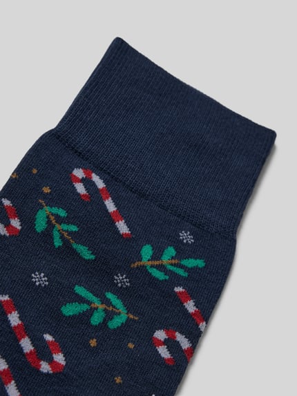 FALKE Socken im Allover-Look Modell 'Gifts Blizzard' Dunkelblau 2