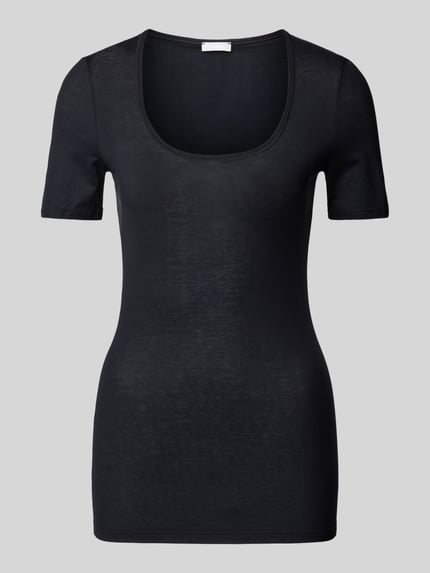 HANRO T-shirt z okrągłym dekoltem Czarny 1