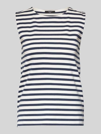Produktfoto, Regular Fit Tank-Top aus reiner Baumwolle Modell 'MULTIH' van Weekend Max Mara, look: effen, gestreept patroon, jersey, katoen.