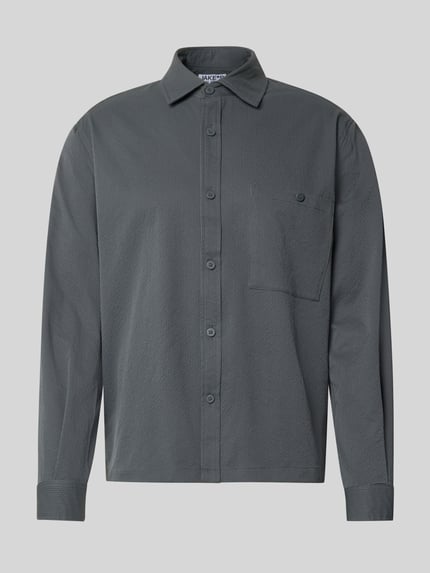 Jake*s Studio Men Slim Fit Freizeithemd mit Kentkragen Rauchblau 2