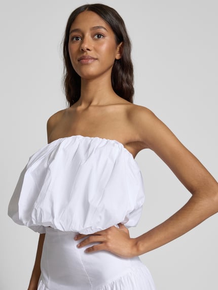Bardot Relaxed Fit Blusentop mit gelegten Falten Modell 'LISSETT' Weiss 3
