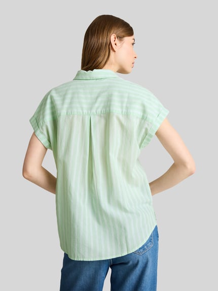 Tom Tailor Denim Relaxed Fit Bluse aus reiner Baumwolle Schilf 5