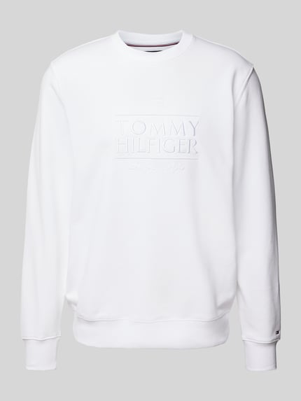Tommy Hilfiger Regular Fit Sweatshirt aus reiner Baumwolle Weiss 2