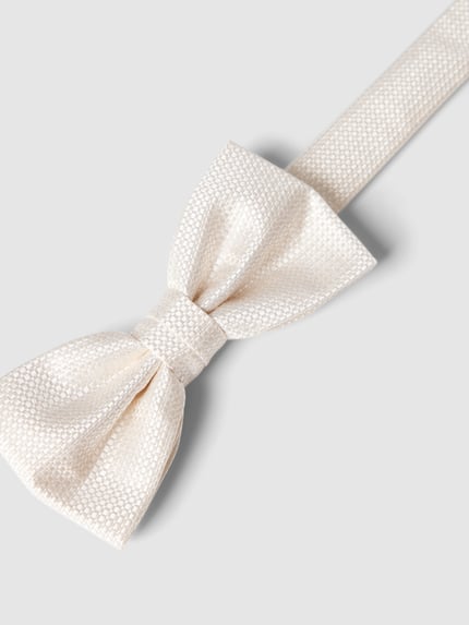 Prince Bowtie Fliege und Einstecktuch im Set aus reiner Seide Weiss 3