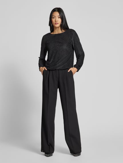 s.Oliver BLACK LABEL Regular Fit Pullover mit elastischen Bündchen und Saum Black 1