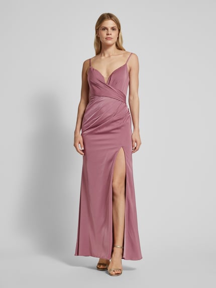 Laona Abendkleid mit Raffungen Altrosa 4