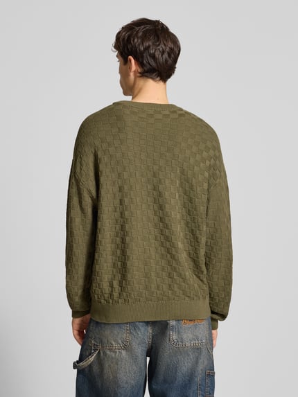 REVIEW Regular fit pullover in gebreide look Olijfgroen - 5
