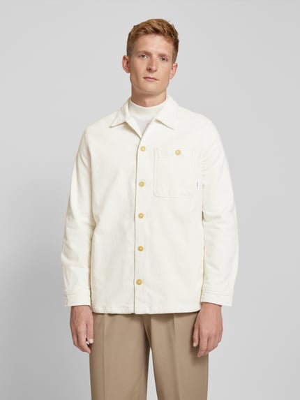Lindbergh Relaxed fit overshirt met opgestikte borstzak Offwhite - 4