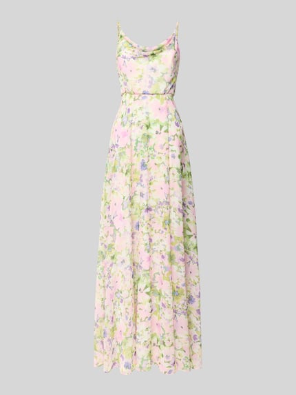 Jake*s Cocktail Abendkleid mit Wasserfall-Ausschnitt Rosa Melange 2