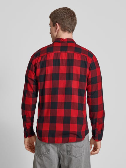 JACK & JONES Freizeithemd mit Knopfleiste Modell 'GINGHAM' Hellrot 5