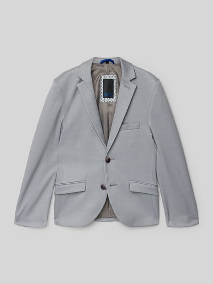Produktfoto, hellgrauer Blazer mit Reverskragen von G.O.L., Regular Fit, Viskose-Mix, Knopfverschluss, Pattentaschen, strukturierte Oberfläche