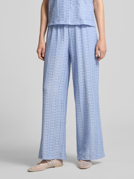 VERO MODA Weite Hose mit Spitzenmuster Modell 'CASSANDRA' Hellblau 4