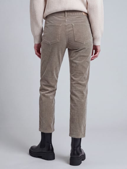ANGELS Regular Fit Cordhose mit Label-Patch Modell 'EVY' Hellbraun Melange 5