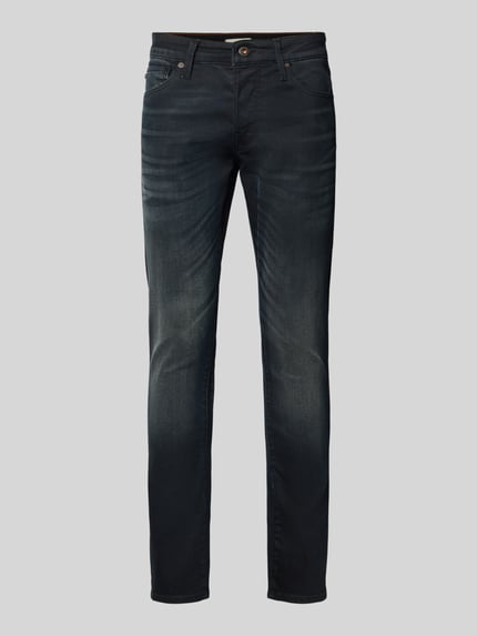 JACK & JONES Jeansy o kroju slim fit z efektem znoszenia model ‘GLENN’ Jeansowy niebieski 2