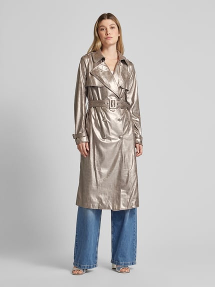GUESS Trenchcoat mit Taillengürtel Modell 'ADELE' Silber 4
