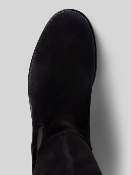Produktfoto, Stiefel aus Rindsvelours mit Stretcheinsatz von Tamaris, unikleurig, ronde neus, blokhak, rubberen profielzool, zijstretch, dames