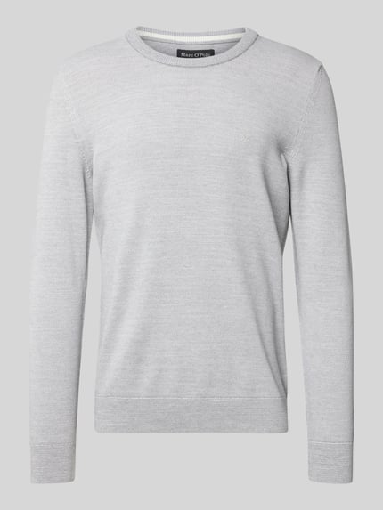 Marc O'Polo Regular fit gebreide pullover van zuiver katoen Lichtgrijs - 2