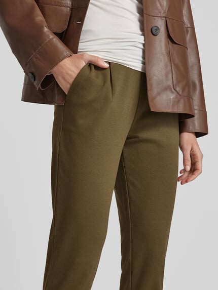 ICHI Sweatpants met tunnelkoord, model 'KATE' Olijfgroen - 3