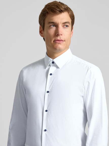 BOSS Slim Fit Businesshemd mit extra langem Arm Modell 'HANK' Weiss 3