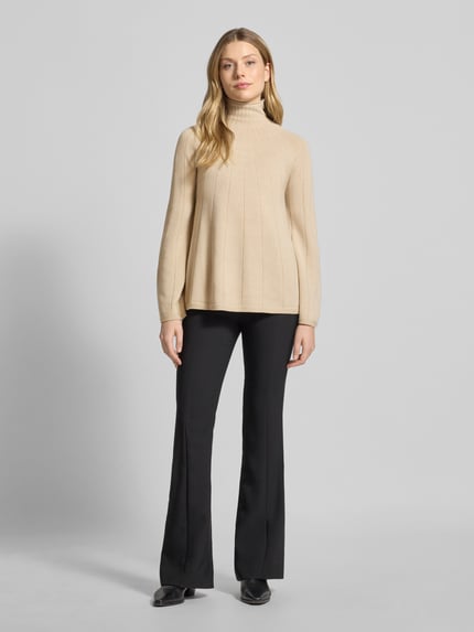 MM by Max Mara Regular fit col-pullover van zuivere scheerwol model 'GROLLA' Beige - 1