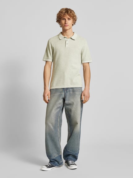 JACK & JONES Regular Fit Poloshirt aus Baumwoll-Mix Modell 'GEORGE' Mint Melange 1