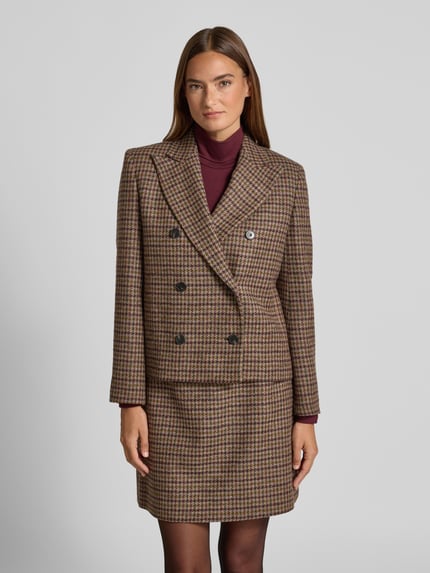 Weekend Max Mara Krótki żakiet o kroju regular fit z mieszanki żywej wiskozy model ‘GERUSIA’ Camel 4