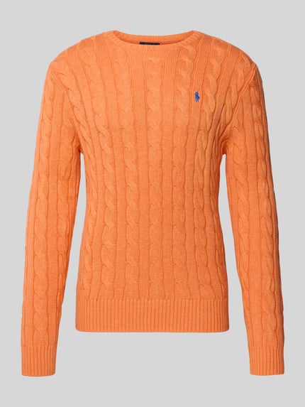 Polo Ralph Lauren Sweter z dzianiny z wyhaftowanym logo Pomarańczowy melanż 2