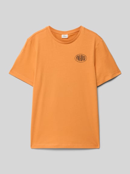 s.Oliver RED LABEL Regular Fit T-Shirt aus reiner Baumwolle Orange 1