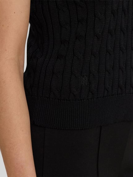 Lauren Ralph Lauren Regular Fit Poloshirt aus gewebtem Baumwoll-Mix Black 3