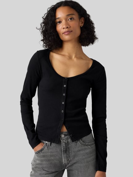 Levi's® Slim fit shirt met lange mouwen van katoenmix Zwart - 1