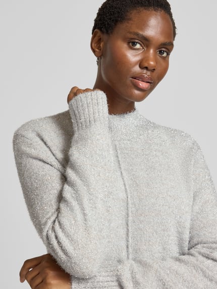 Christian Berg Woman Strickkleid mit Stehkragen Silber 3
