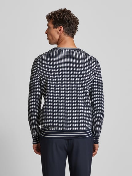 bugatti Gebreide pullover met labelprint Olijfgroen - 5