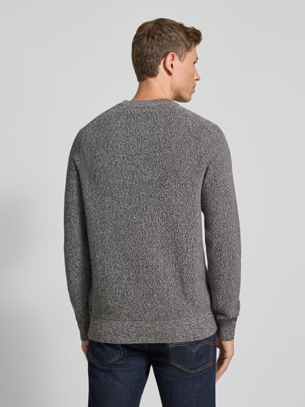 Tom Tailor Denim Regular Fit Strickpullover aus reiner Baumwolle Anthrazit Melange 5
