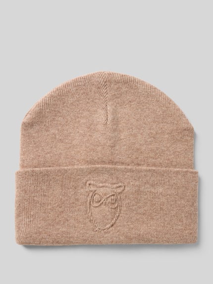 KnowledgeCotton Apparel Beanie mit Label-Detail Sand Melange 1