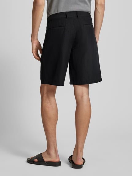 Armani Exchange Regular Fit Leinenbermudas mit Gürtelschlaufen Black 5