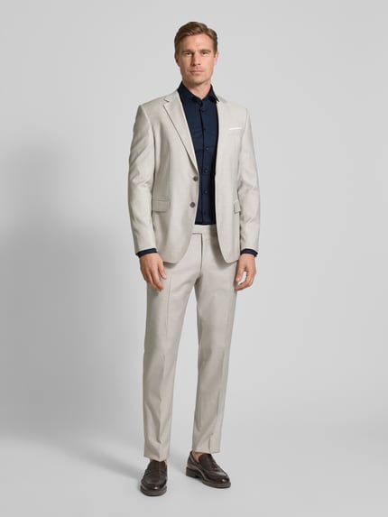 s.Oliver BLACK LABEL Shaped fit zakelijk overhemd van katoenstretch Marineblauw - 1